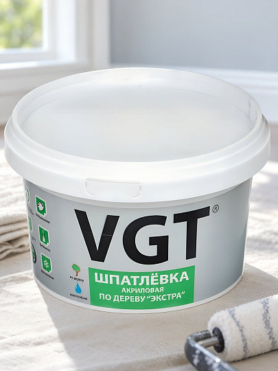 Шпатлевка VGT, Экстра, акриловая, по дереву, для внутренних работ, венге, 1 кг