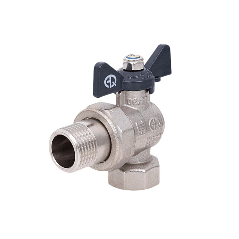 Кран для воды с американкой 1/2",г-ш, углов, ручка-бабочка, AquaLink