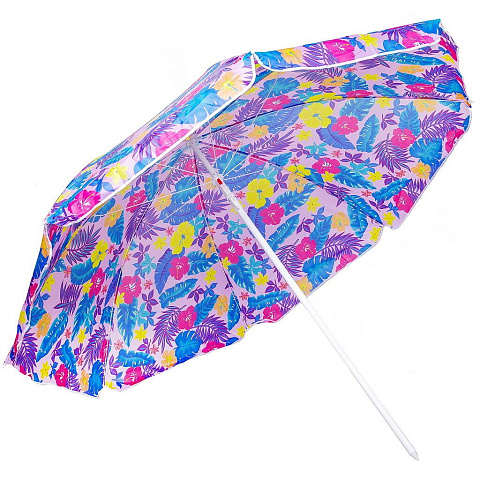 Зонт пляжный 200 см, с наклоном, 8 спиц, металл, Яркие цветы, LG09
