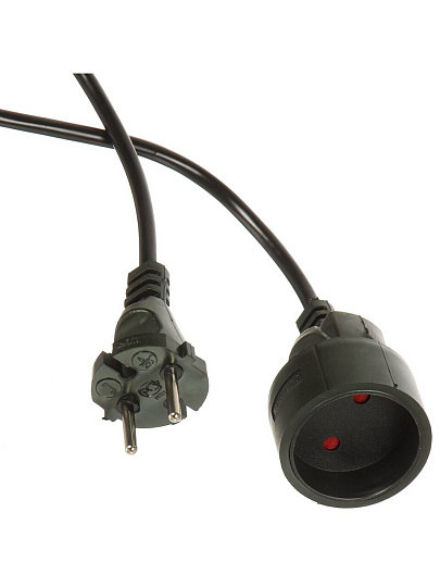 Удлинитель на рамке, 1 гнездо, 10 м, ПВС, 2х0.75 мм², без заземления, пластик, черный, Jett, 157-110