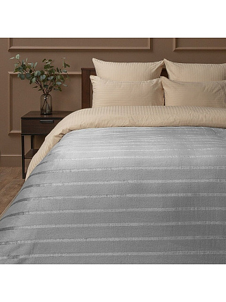Плед евро, 200х220 см, фланель, 100% полиэстер, Silvano, Страйп, светло-серый, 99761