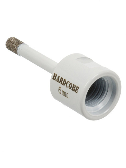 Коронка алмазная, по керамограниту, Hardcore, М14, диаметр 6 мм, для УШМ, 155006