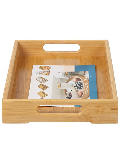 Поднос бамбук, 33х22 см, прямоугольный, с ручками, Y4-7925