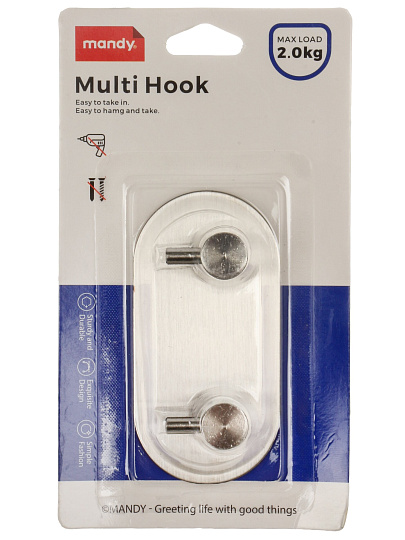 Крючок - держатель, матовое покрытие, нерж сталь, Y4-9920