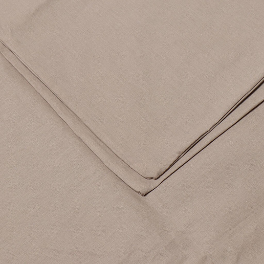 Простыня евро, 200 х 220 см, 100% хлопок, поплин, бежевая, Silvano, Марципан, 200009