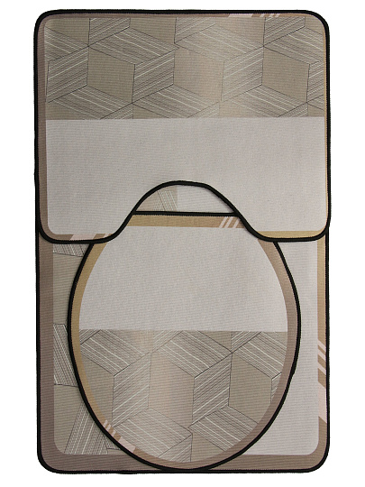 Набор ковриков для ванной, 3 шт, 0.5х0.8, 0.5х0.4, 0.45х0.39 м, диатомит, быстросохнущий, бежево-золотой, Silvano