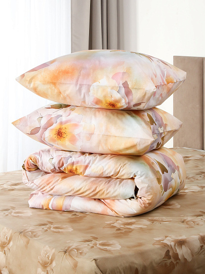 Постельное белье семейное, простыня 215х240 см, 2 наволочки 70х70 см, 2 пододеяльника 145х215 см, Silvano, поплин, Флоревия