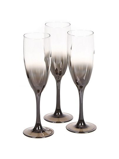 Бокал для шампанского, 170 мл, стекло, 6 шт, Glasstar, Шоколад Омбре, RNСHO_1687_3