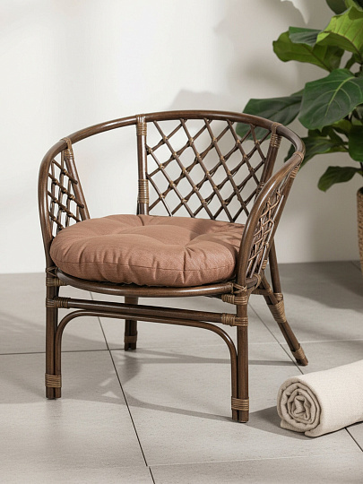 Подушка на сидение кресла Мальдивы, коричневая, к набору 428682