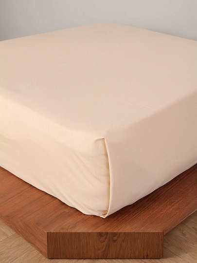 Простыня 1.5-спальная, 150 х 214 см, 100% хлопок, поплин, Silvano, Латте