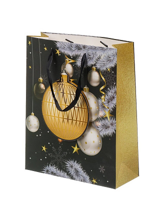 Пакет подарочный 26х10х32 см, в ассортименте, Новогодний блеск, Y4-8557