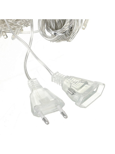 Гирлянда 300 ламп, 1.5х2.5 м, 8 режимов, Занавес, свет мультиколор, прозрачная, сетевая, Y4-5649