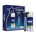 Набор подарочный для мужчин, Gillette, Mach 3 Start, станок для бритья c 1 кассетой + пена для бритья для чувствительной кожи, 200 мл