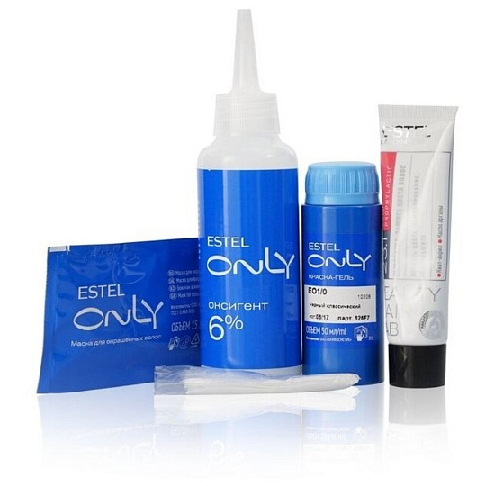 Краска-гель для волос, Estel, Only, 6/71, темно-русая, краска-гель, оксигент, маска для волос, перчатки (1 пара), 155 мл