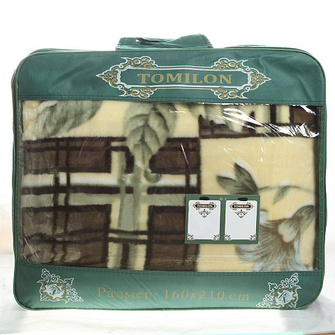 Плед Tomilon полутораспальный (160х210 см) полиэстер, в сумке, Решетка 68326