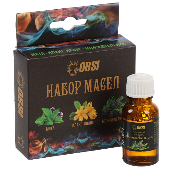 Набор для бани 4 предмета, шапка, коврик, рукавица, масла водорастворимые, в ассортименте, в пакете, OBSI, 191891