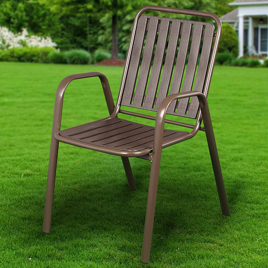 Мебель садовая Виолет, коричневая, стол, 60х60х71 см, 2 кресла, 53х83х40 см, C010077