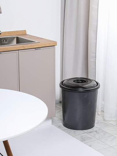 Бак для мусора пластик, 40 л, с крышкой, 40х40х47 см, в ассортименте, Альтернатива, М7740