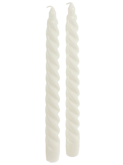 Свеча декоративная, 22х2.5 см, винтовая, 2 шт, белая, 500349