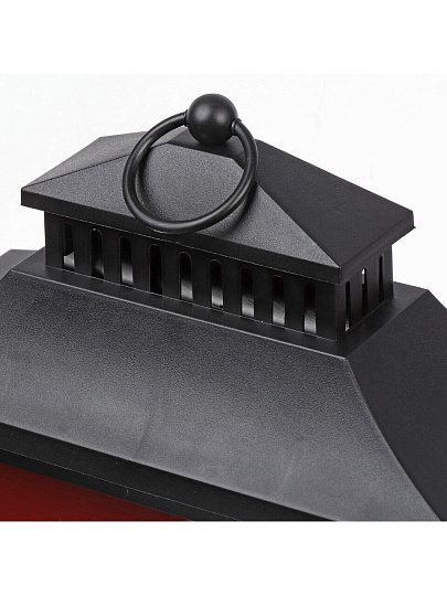 Фонарь декоративный 30х35х13 см, USB шнур, АА 3шт, пластик, стекло, Камин, M120004