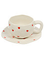 Чайная пара фарфор, 2 пр, 1 перс, 320 мл, Сердечки, В060819 - фото 3