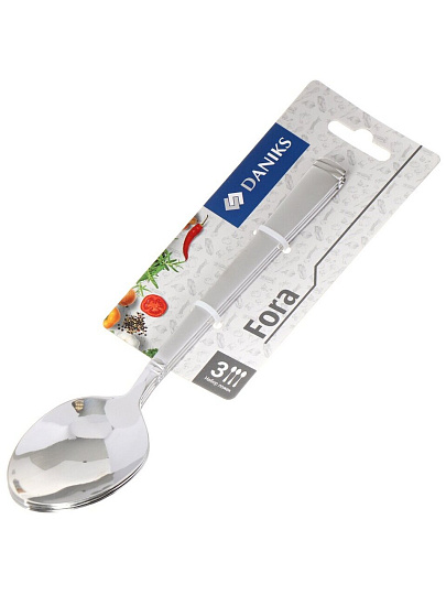 Ложка нержавеющая сталь, 3 предмета, столовая, Daniks, Fora