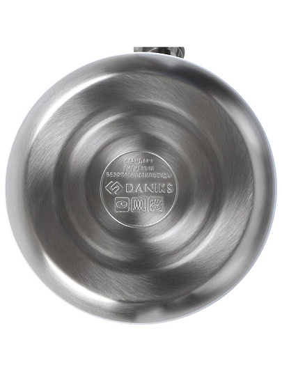 Чайник нержавеющая сталь, 2.7 л, со свистком, зеркальный, ручка бакелитовая, с силиконовым покрытием, Daniks, индукция, розовый, M-083P