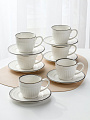 Набор чайный керамика, 12 предметов, на 6 персон, 220 мл, молочный, Классик, B060507 - фото 3