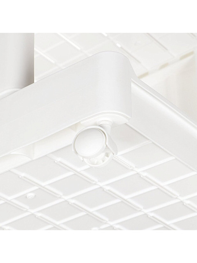 Полка универсальная, пластик, 4 секции, 39х35х108 см, на колесах, белая, SPE34381-1