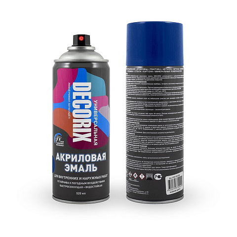 Эмаль аэрозольная акриловая Decorix 0101-08 DX универсальная берлинская лазурь, 520 мл