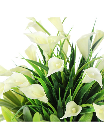 Цветок искусственный декоративный Каллы, в кашпо, 24х9 см, A300102