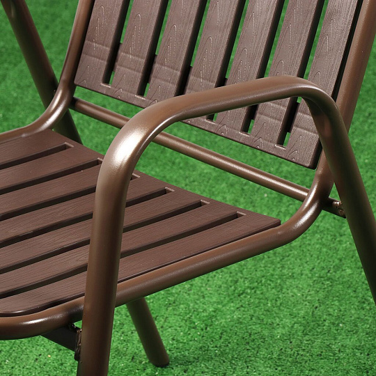 Мебель садовая Виолет, коричневая, стол, 60х60х71 см, 2 кресла, 53х83х40 см, C010077