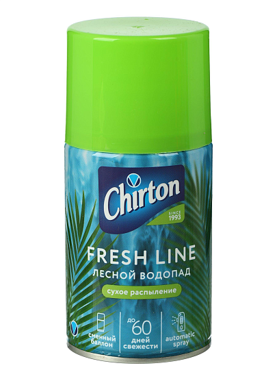 Освежитель воздуха Chirton, 250 мл, Fresh Line Лесной водопад, сменный баллон, сухое распыление
