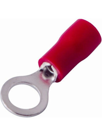 Наконечник НКи 1.5-4/НКи 1,25-4, латунь, красный, кольцевой, изолированный, 4.3 мм, 0.5-1.5 мм², Rexant, 08-0013