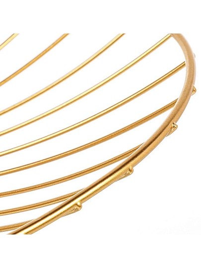 Ваза для фруктов, металл, 26х6 см, Y4-7654, золотая