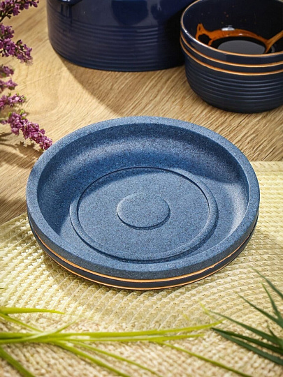 Мыльница настольная, полистоун, 12.3x2.1 см, синяя, RE0998DA-SD