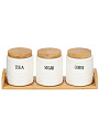 Банка для сыпучих продуктов, керамика, 0.7 л, 3 шт, с крышкой, Y156
