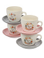 Набор чайный керам, 8 пр, 4 перс, 240 мл, Love, Ф11-004К/8, мет.подставка - фото 4