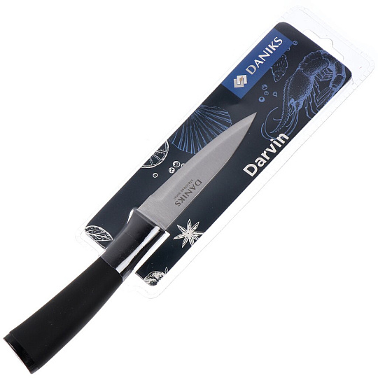 Нож кухонный Daniks, Darvin, для овощей, нержавеющая сталь, 9 см, рукоятка пластик, YW-A440-PA