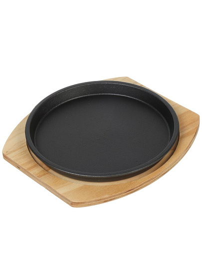 Сковорода чугун, 21.5х2 см, с подставкой, Y4-8875