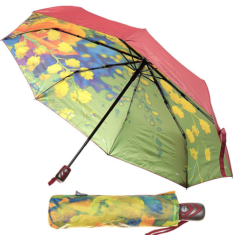 Зонт для женщин, суперавтомат, 3 сложения, Фотопринт, Wrapper Rain, в ассортименте, 390899