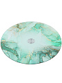 Блюдо стекло, для сервировки, круглое, 30 см, вращающееся, Мрамор бирюза, Daniks - фото 3