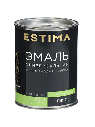 Эмаль Estima, ПФ-115, алкидная, глянцевая, зеленая, 0.9 кг