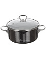 Кастрюля эмалированная сталь, 4 л, крышка стекло, Vitross, Bon Appetit, 8SD205S/8SB225S, мокрый асфальт, индукция