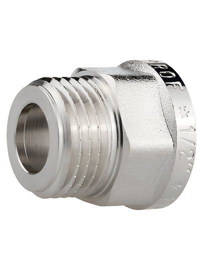 Переходник под прокладку, 1/2, с ребордой, внутренняя/наружная, для гибкой подводки, индивидуальная упаковка, MPF