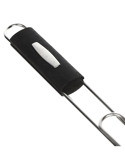 Решетка барбекю 400х280 мм, серебристая, нержавеющая сталь, рукоятка резина, C030002