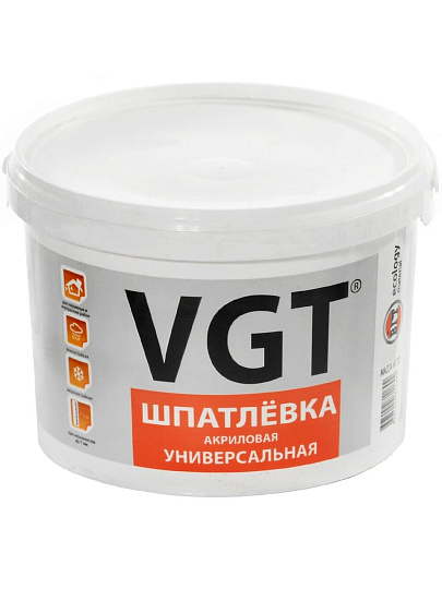 Шпатлевка VGT, акриловая, универсальная, 18 кг