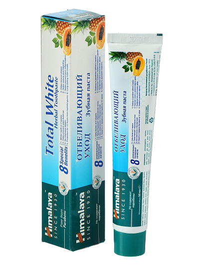 Зубная паста Himalaya, Total White Отбеливающий уход, 50 мл