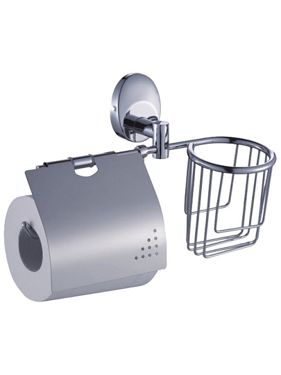 Держатель для туалетной бумаги, с корзинкой, металл, хром, Solinne, Modern, 2512.006