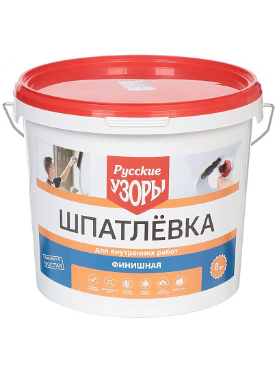 Шпатлевка Русские узоры, финишная, для внутренних работ, 5 кг
